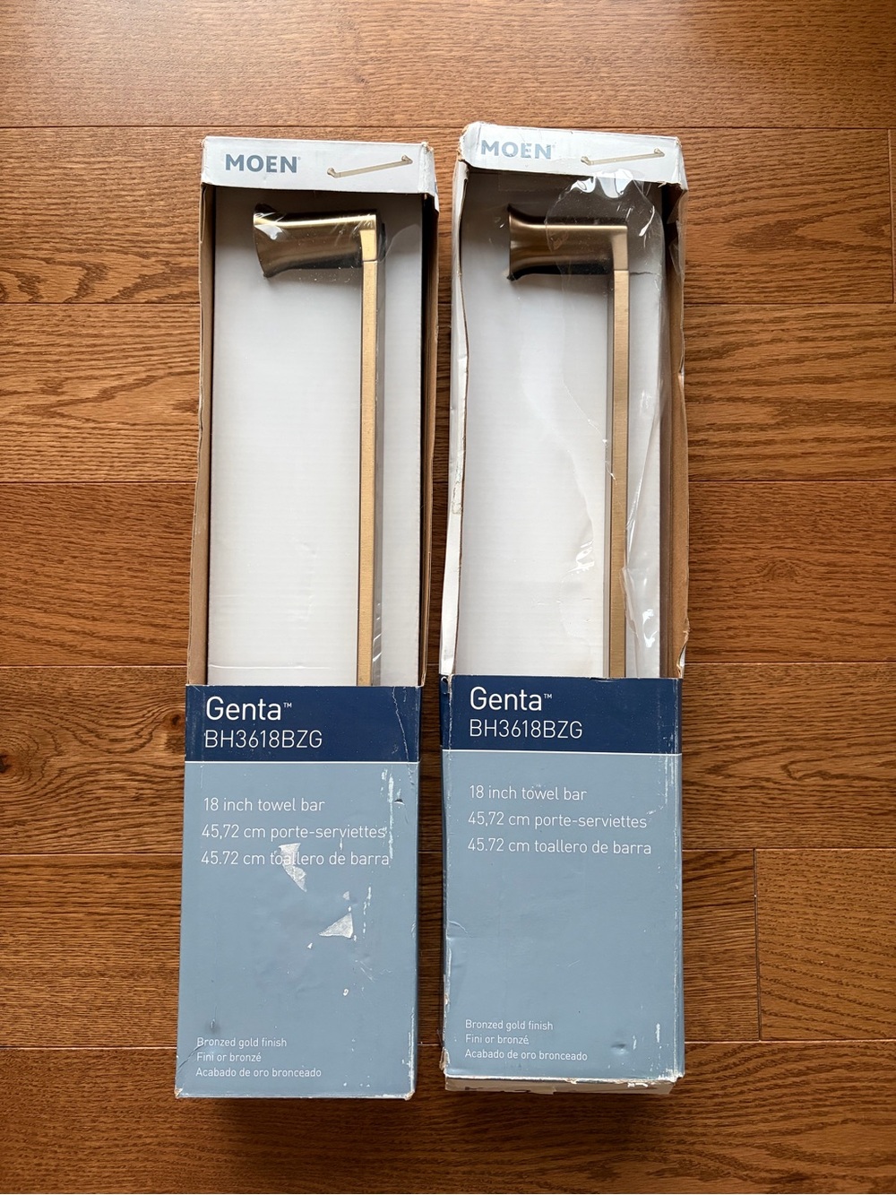 Moen Genta 18" Towel Bar Pair in Bronzed Gold
